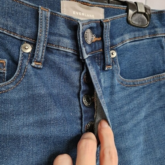 Everlane High Rise Slim Straight Cigarette Jeans Size 23 Regular Dark Wash - Picture 4 of 8